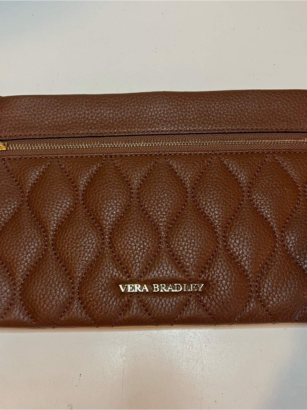Vera Bradley Leather Quilted Wristlet Clutch